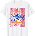 Colorful Hammerhead Sharks with Stripes Ocean Animal T-Shirt