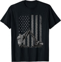 Patriotic Construction Worker Excavator Operator Digger Cool T-Shirt