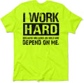 Hi Vis, Hi Viz Welfare Cotton/Poly Blend Half-Sleeve Safety T-Shirt, Funny Work Shirts for Men, Safety Yellow