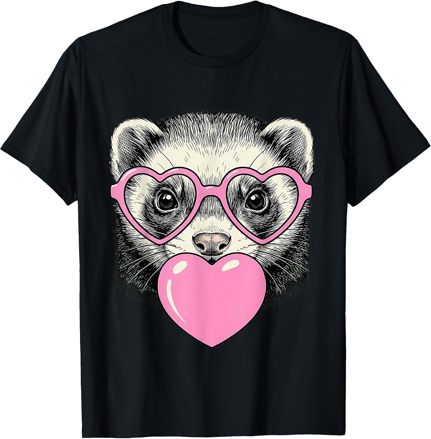 Funny Ferret BubbleGum Heart