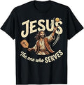 Jesus The One Who Serves Funny Christian Pickleball T-Shirt