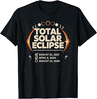 Total Solar Eclipse 2026 2024 2017 Watchers Totality At Sea T-Shirt