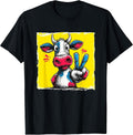 Playful Cow Lover Comic Animal Art Graphics Blue