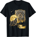 Vintage 90s Graphic Cat Howling to The Moon