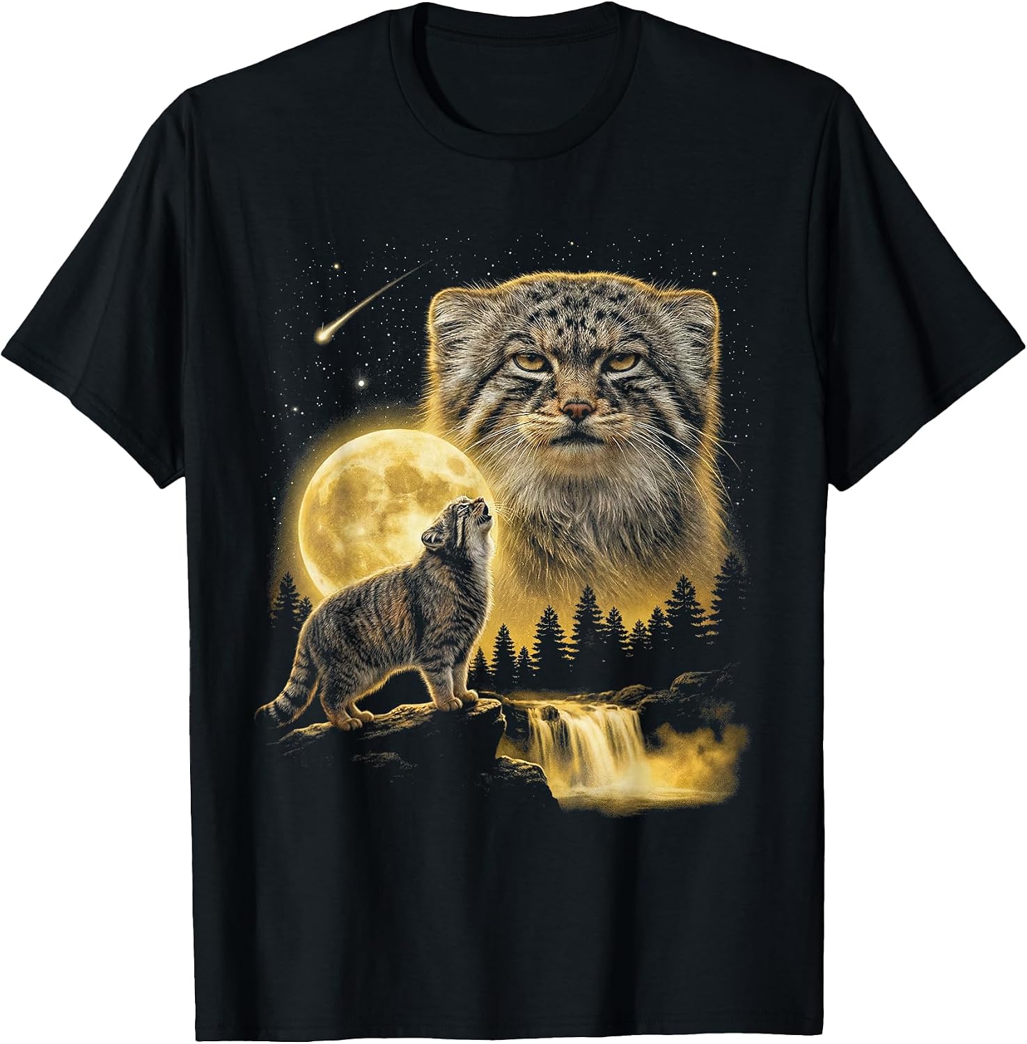 Vintage 90s Graphic Cat Howling to The Moon