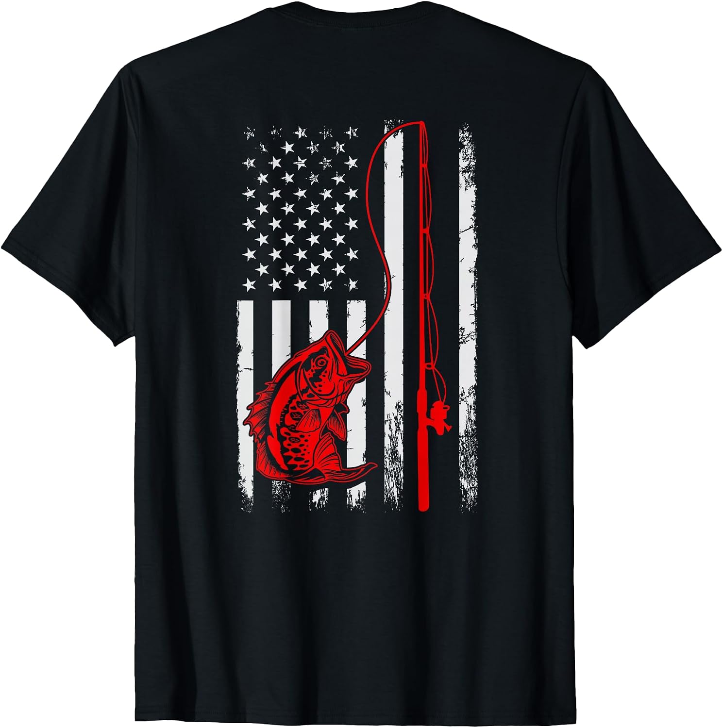 American Flag Fishing Rod Bass Fishing Shirts