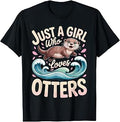 Funny Otter Art for Women Girls Mom Sea Animal Otter Lover T-Shirt