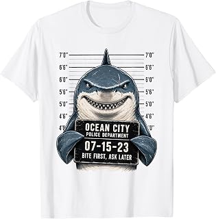 Funny Shark Mugshot Shark Lovers T-Shirt
