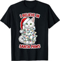 I Believe In Santa Paws White Cat Christmas Merch