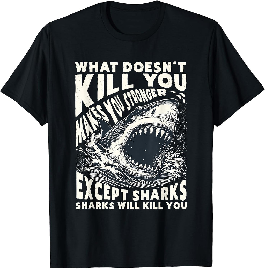 Ocean Predator Humor Shark Jaws Vintage Tee Merch