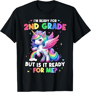 I'm Ready for Second Grade Cute Unicorn Back to School Girls T-Shirt