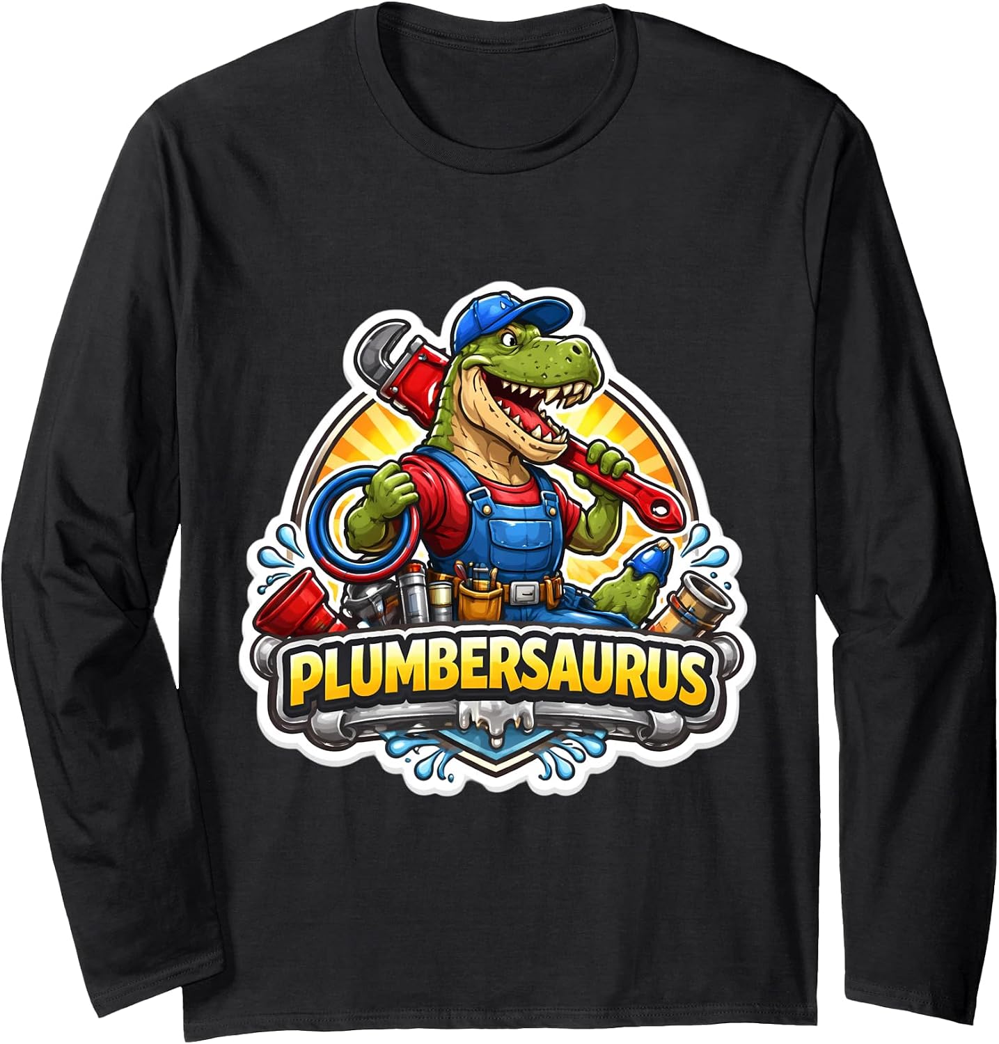 Plumbersaurus Plumber Dinosaur Dino T-rex Merch