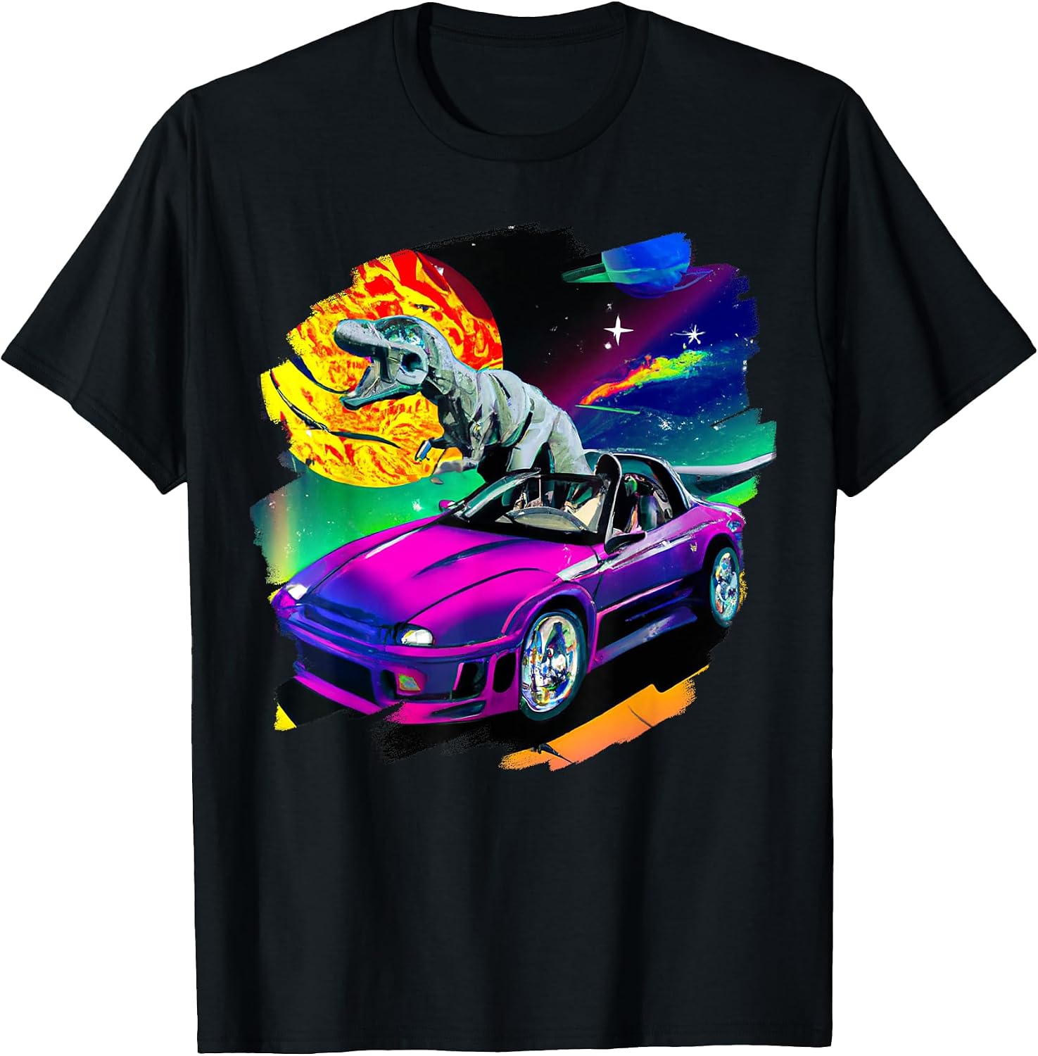 Dinosaur Life T Rex Sports Car Space Apparel