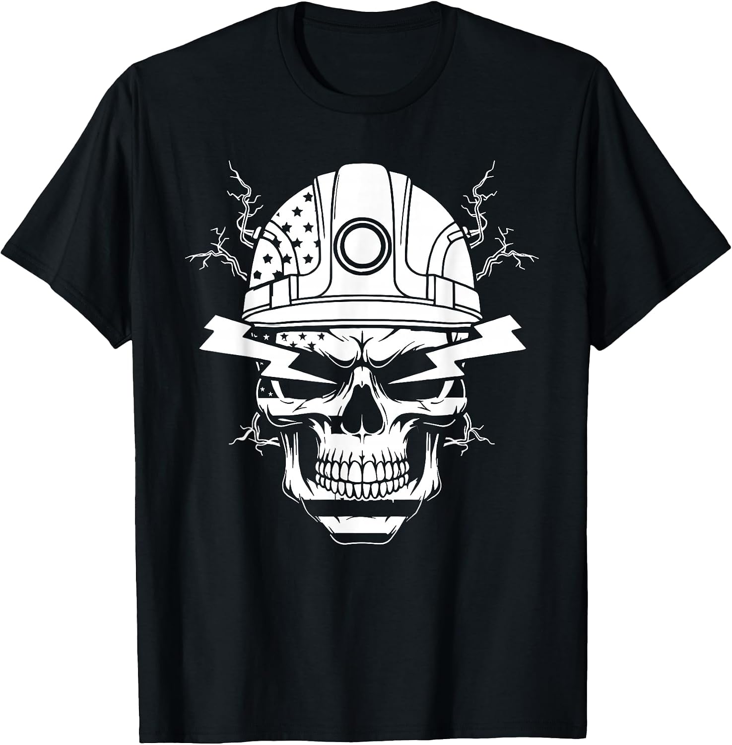 Power Lineman skull USA flag