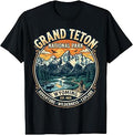 Grand Teton National Park Wyoming Vintage Wilderness Emblem T-Shirt
