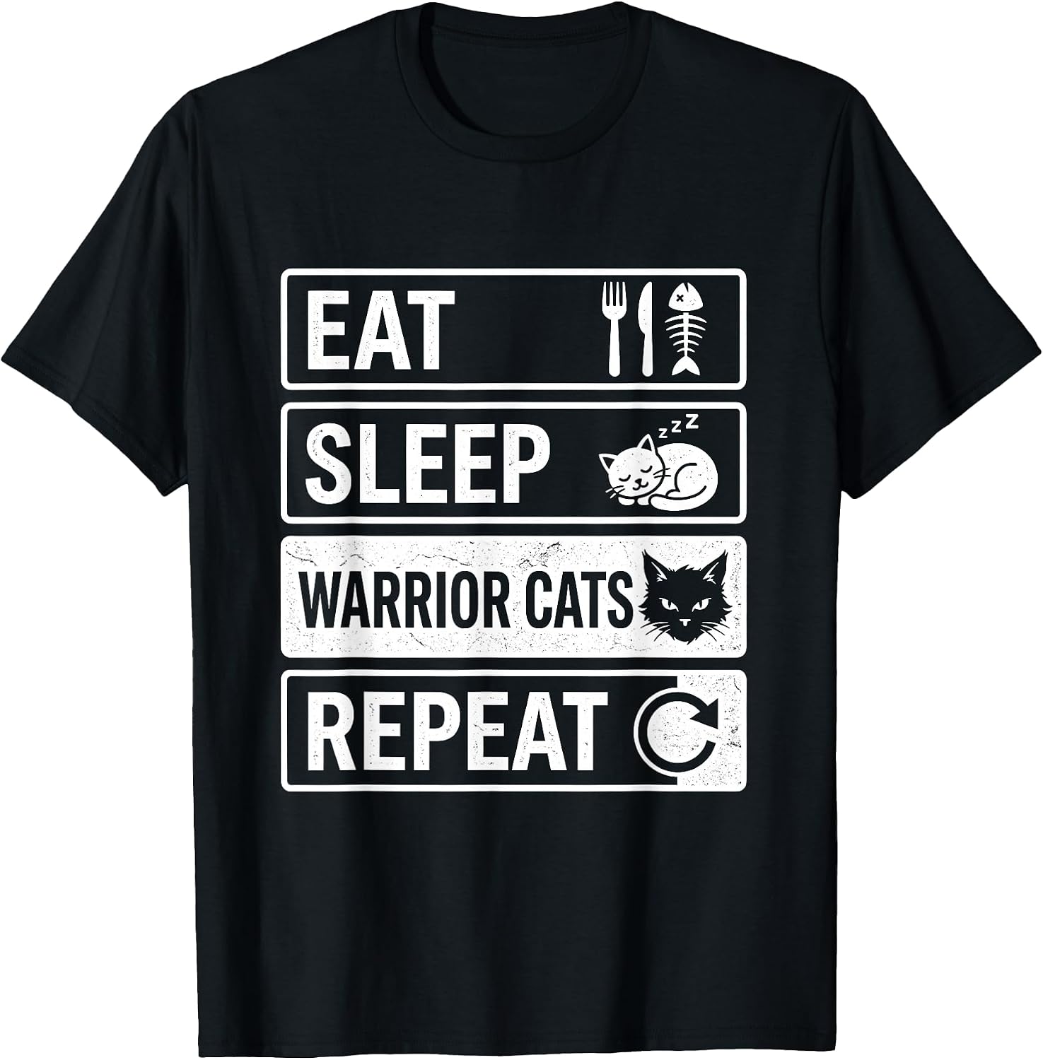 Eat Sleep Warrior Repeat Feline Pet Streetwear