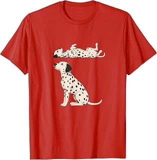 Dalmatian Dog Graphic Red Spotted Dog Lover T-Shirt