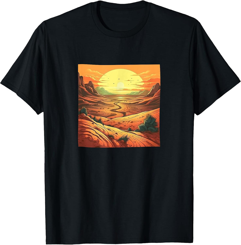 Desert Dunes At Sunset Vintage Landscape Merch