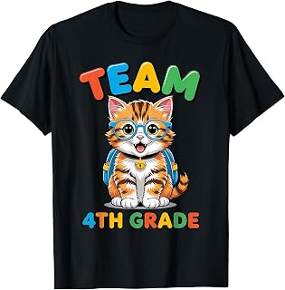 Team 4th Grade Cat Lovers Boys Girls Back to School T-Shirt