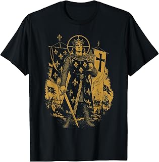 St. Louis IX Crusader King Medieval Catholic Knight Cross T-Shirt