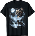 Tortoiseshell Cat Howling at Moon 90's Retro Cat Lover T-Shirt