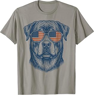 Patriotic Rottweiler Dog Mom Dad 4th July Vintage Men Women T-Shirt