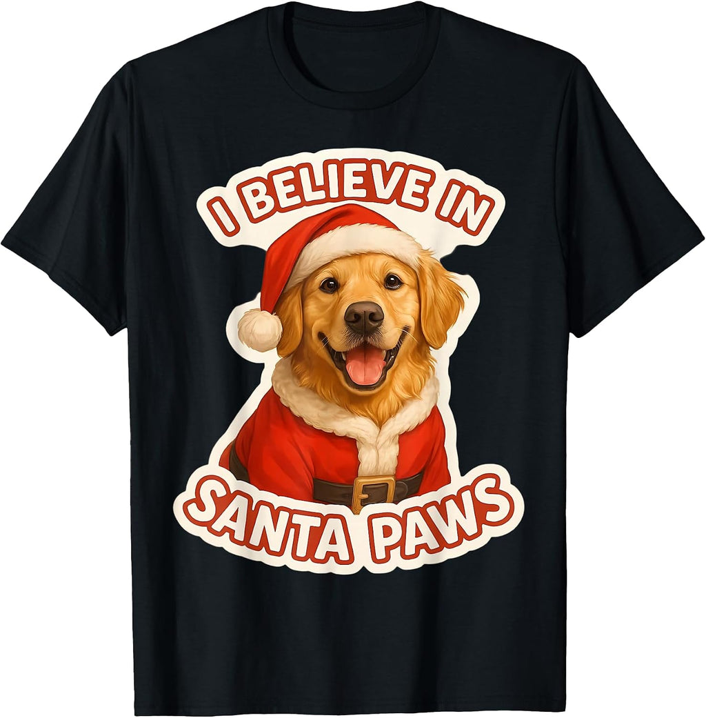 I Believe In Santa Paws Golden Retriever Dog Merch