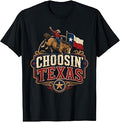Choosin' Texas Vintage Western State Map Design T-Shirt