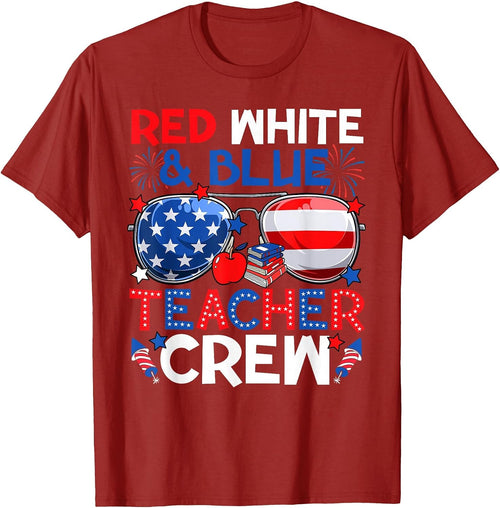 4th Of July Red White & Blue Teacher Crew Kat
