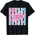 Striped Floral Pennant Flag Back to School First 1st Grade T-Shirt