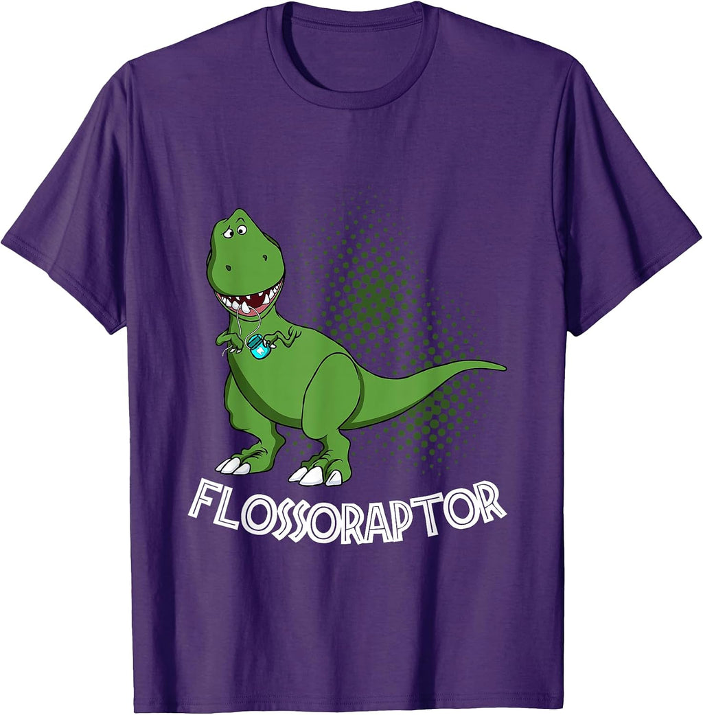 Flossoraptor Funny Dental Hygienist Dinosaur Lover T-Shirt