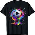 Colorful Painting Soccer Design Game Day Shirt Men Women T-Shirt