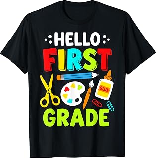 Hello First Grade School Team Back to School Teacher Kids T-Shirt