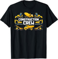 Construction Crew Worker Excavator Kids Boys Girls T-Shirt