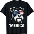 Patriotic Miniature Schnauzer Dog 'Merica 4th of July Funny T-Shirt