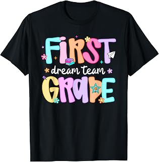 Preppy First Grade Dream Team Back to School Teacher Student T-Shirt
