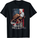 Truck Driver Vintage American Flag Patriotic Tees
