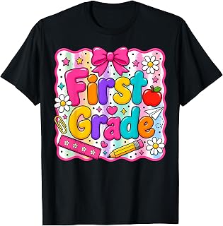 First Grade Back to School Coquette 1st Grade Teachers Girls T-Shirt