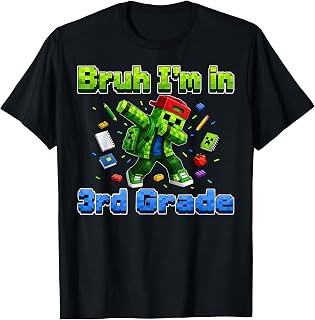 Bruh I'm in 3rd Grade Gamer Back to School Boys T-Shirt