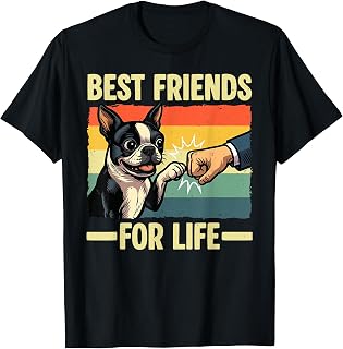 Cute Boston Terrier Art for Men Women Boston Terrier Lover T-Shirt