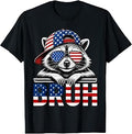 USA Patriotic Bruh Raccoon Trash Racoon Men Boys 4th of July T-Shirt