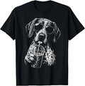 German Shorthaired Pointer Drinking Iced Coffee Funny Dog T-Shirt