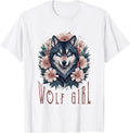 Cute Vintage Flowers Wolf Gifts For Women Girls