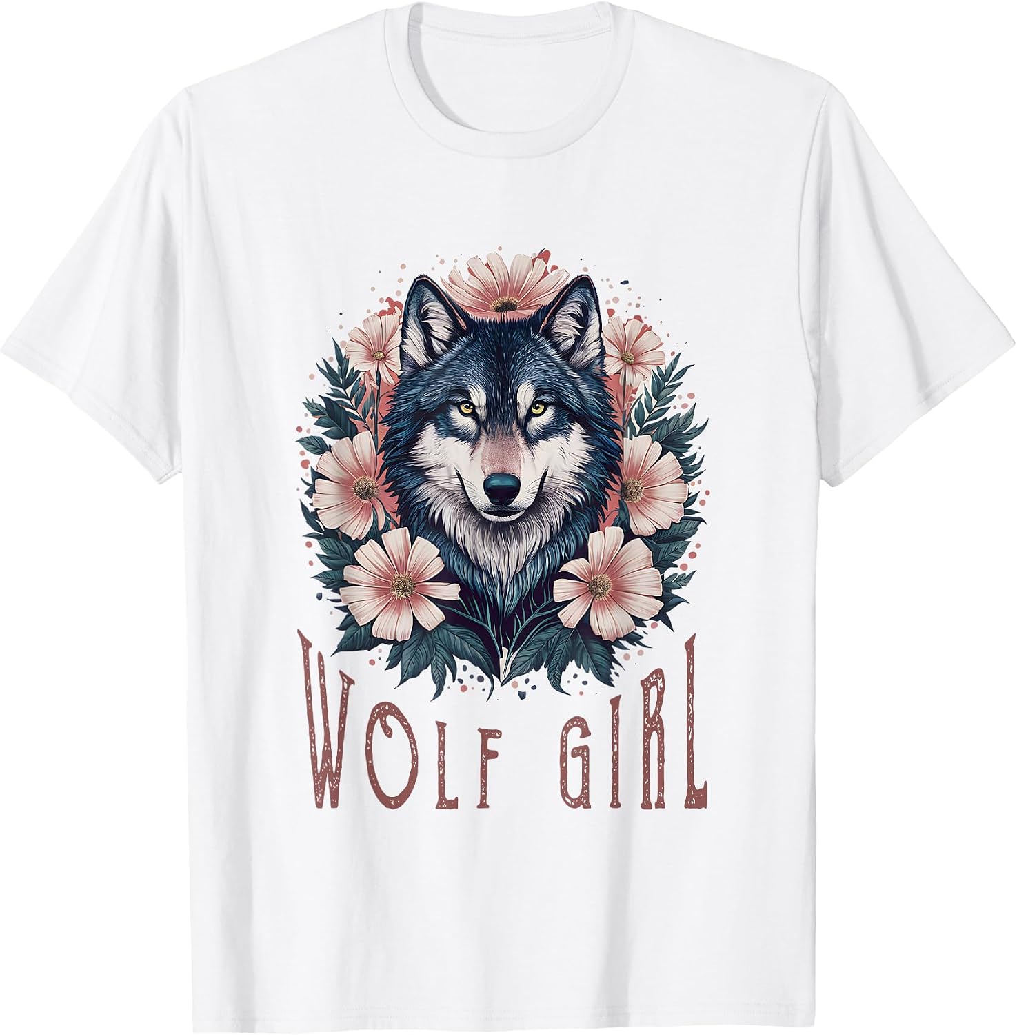 Cute Vintage Flowers Wolf Gifts For Women Girls