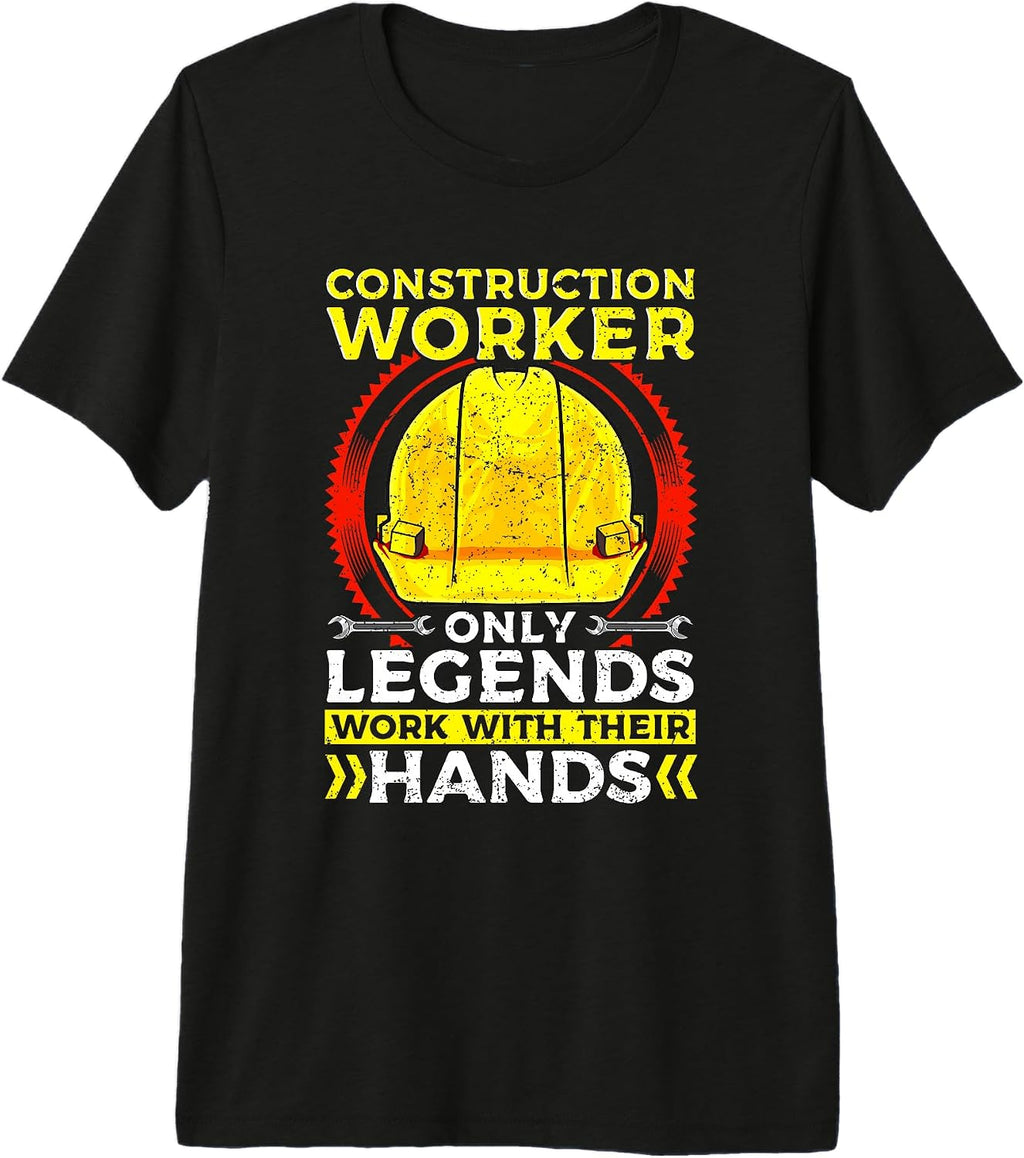 Construction Worker Design for Builder - Work with Hands Premium Tri-Blend T-Shirt