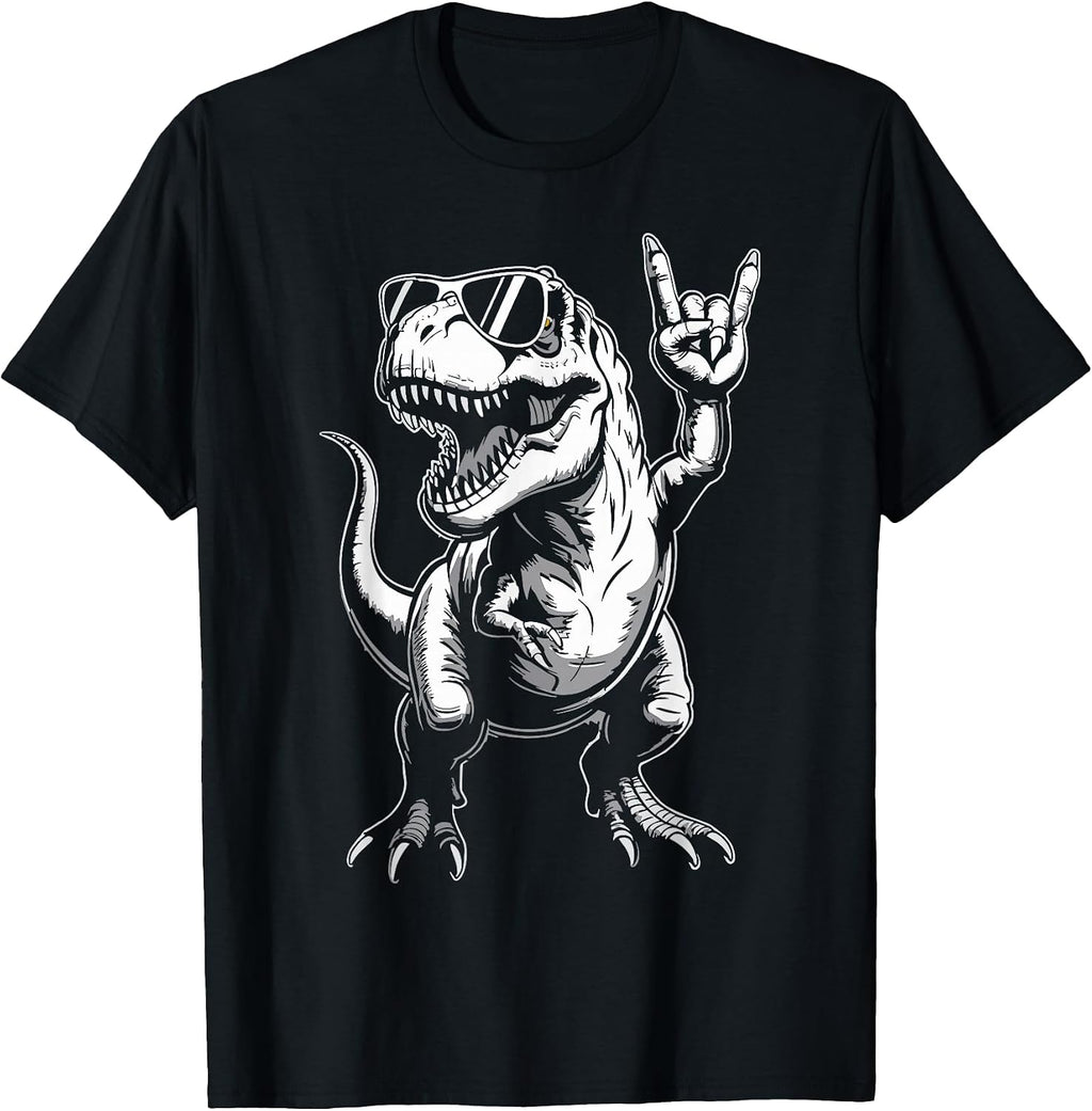 Funny Dinosaur Rock Music T-Rex Graphic