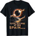 Total Solar Eclipse Spain Sea 12 August 2026 Men Women Kids T-Shirt