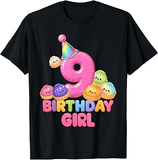 Kawaii Squishy Dumpling Lover Girls 9th Birthday 9 Years Old T-Shirt
