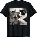 Vintage Smoking Cat Duo Black White Comedy