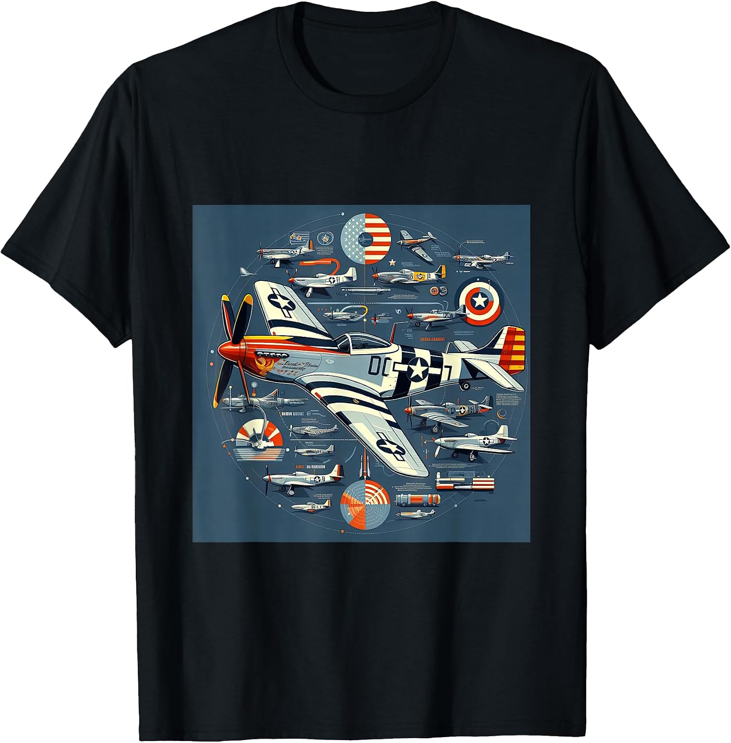 P51 Mustang WW2 Warplane Airplane Infographics